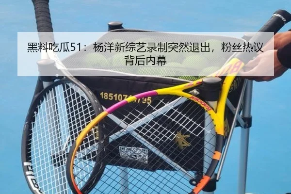 黑料吃瓜51：杨洋新综艺录制突然退出，粉丝热议背后内幕